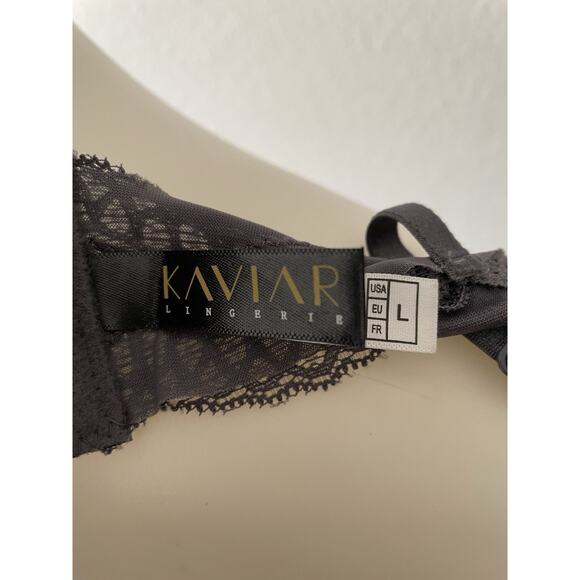 Kaviar Lingerie Bra High Neck Metallic Crochet Underwire - Picture 12 of 12